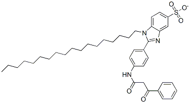CAS 登录号：24939-64-8， 2-[4-[(1,3-二氧代-3-苯基丙基)氨基]苯基]-1-十八烷基-1H-苯并咪唑-5-磺酸钠盐