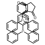 结构式 CAS# 251567-28-9, 溴(2,5-二氧代-1-吡咯烷基)钯-三苯基膦(1:2)