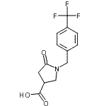 structure of CAS# 253178-82-4, 5-Oxo-1-[4-(Trifluoromethyl)Benzyl]-3-Pyrrolidinecarboxylic Acid;3-PYRROLI<wbr>DINECARBO<wbr>XYLICACID<wbr>, 5-OXO-1<wbr>-[[4-(TRI<wbr>FLUOROMET<wbr>HYL)PHENY<wbr>L]METHYL]-;5-Oxo-1-(<wbr>4-trifluo<wbr>romethyl-<wbr>benzyl)-p<wbr>yrrolidin<wbr>e-3-carbo<wbr>xylic acid;5-Oxo-1-[<wbr>4-(triflu<wbr>oromethyl<wbr>)benzyl]-<wbr>pyrrolidi<wbr>ne-3-carb<wbr>oxylic ac<wbr>id