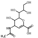 CAS 登录号：263155-11-9， 4-乙酰氨基-2,6-脱水-3,4-二脱氧-6-(1,2,3-三羟基丙基)己-2-烯糖酸