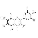 结构式 CAS# 263711-74-6, 5,7-二羟基-2-[4-羟基(3,5-<sup>2</sup>H<sub>2</sub>)苯基](<sup>2</sup>H<sub>3</sub>)-4H-苯并吡喃-4-酮