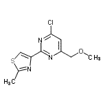 结构式 CAS# 263897-42-3, 4-氯-6-(甲氧基甲基)-2-(2-甲基-1,3-噻唑-4-基)嘧啶