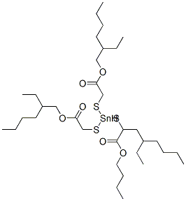 CAS 登录号：26864-37-9， 4-丁基-10-乙基-4-[[2-[(2-乙基己基)氧基]-2-氧代乙基]硫代]-7-氧代-8-氧杂-3,5-二硫杂-4-锡杂十四烷酸 2-乙基己基酯