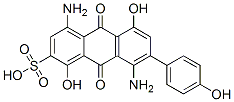CAS 登录号：26869-99-8， 4,8-二氨基-9,10-二氢-1,5-二羟基-7-(4-羟基苯基)-9,10-二氧代蒽-2-磺酸