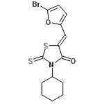 CAS#: 292034-08-3， (5Z)-5-[(5-Bromo-2-Furyl)Methylene]-3-Cyclohexyl-2-Thioxo-1,3-Thiazolidin-4-One