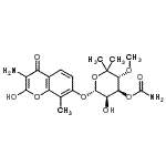 CAS#: 31026-09-2， (3R,4S,5R,6R)-6-[(3-Amino-2-Hydroxy-8-Methyl-4-Oxo-4H-Chromen-7-Yl)Oxy]-5-Hydroxy-3-Methoxy-2,2-Dimethyltetrahydro-2H-Pyran-4-Yl Carbamate