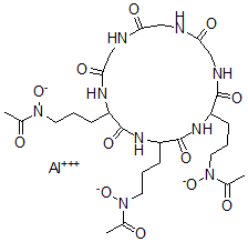 CAS#: 32506-52-8， Aluminum N-[3-[5,17-Bis[3-(Acetyl-Oxidoamino)Propyl]-3,6,9,12,15,18-Hexaoxo-1,4,7,10,13,16-Hexazacyclooctadec-2-Yl]Propyl]-N-Oxidoacetamide