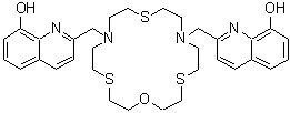 CAS#: 343372-33-8， 2,2'-[1-Oxa-4,10,16-Trithia-7,13-Diazacyclooctadecane-7,13-Diylbis(Methylene)]Di(8-Quinolinol)