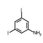 结构式 CAS# 35122-96-4, 3,5-二碘苯胺
