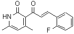 CAS 登录号：353776-02-0， 3-[(2E)-3-(2-氟苯基)-2-丙烯酰基]-4,6-二甲基-2(1H)-吡啶酮