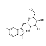 结构式 CAS# 36473-36-6, 5-碘-1H-吲哚-3-基吡喃己糖苷