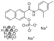 CAS 登录号：36889-52-8， 萘酚 AS-MX 磷酸酯二钠盐九水合物