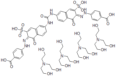CAS#: 38801-08-0， 4,4'-(carbonylbis(imino(1-hydroxy-3-sulfo-6,2-naphthalenediyl)azo)bis-Benzoic acid compd. with 2,2',2''-nitrilotris(ethanol) (1:4)