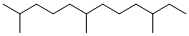 structure of CAS# 3891-98-3, 2,6,10-Trimethyldodecane;Chebi:36756;Farnesan;Dodecane, 2,6,10-Trimethyl-