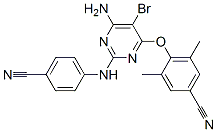CAS 登录号：394729-17-0， 4-[6-氨基-5-溴-2-[(4-氰基苯基)氨基]嘧啶-4-基]氧基-3,5-二甲基苯甲腈