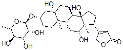 CAS#: 3981-16-6， 4-[(3S,5S,8R,9S,10R,12R,13S,14S,17R)-5,12,14-Trihydroxy-10,13-Dimethyl-3-[(2R,3R,4R,5R,6S)-3,4,5-Trihydroxy-6-Methyloxan-2-Yl]Oxy-2,3,4,6,7,8,9,11,12,15,16,17-Dodecahydro-1H-Cyclopenta[a]Phenanthren-17-Yl]-5H-Furan-2-One
