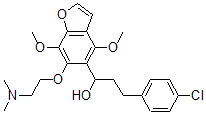 CAS 登录号：40680-82-8， alpha-[2-(4-氯苯基)乙基]-4,7-二甲氧基-6-[2-(二甲基氨基)乙氧基]-5-苯并呋喃甲醇