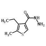结构式 CAS# 438225-41-3, 4-乙基-5-甲基-3-噻吩甲酰肼