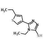 结构式 CAS# 438230-04-7, 4-乙基-5-(5-乙基-3-噻吩基)-4H-1,2,4-三唑-3-硫醇