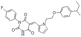 CAS 登录号：4850-04-8， 5-[[1-[2-(4-丁烷-2-基苯氧基)乙基]吡咯-2-基]亚甲基]-1-(4-氟苯基)-1,3-二嗪农-2,4,6-三酮