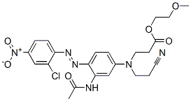CAS 登录号：51248-73-8， 2-甲氧基乙基 N-[3-(乙酰氨基)-4-[(2-氯-4-硝基苯基)偶氮]苯基]-N-(2-氰基乙基)-beta-丙氨酸酯