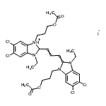 CAS#: 51829-30-2， 1-(3-Acetoxypropyl)-2-{3-[1-(3-Acetoxypropyl)-5,6-Dichloro-3-Ethyl-1,3-Dihydro-2H-Benzimidazol-2-Ylidene]-1-Propen-1-Yl}-5,6-Dichloro-3-Ethyl-2,3-Dihydro-1H-Benzimidazol-1-Ium Iodide