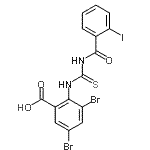 CAS#: 530126-93-3， 3,5-Dibromo-2-{[(2-Iodobenzoyl)Carbamothioyl]Amino}Benzoic Acid