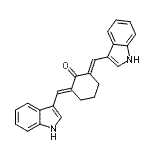 CAS 登录号：53013-60-8， (2E,6E)-2,6-二(1H-吲哚-3-基亚甲基)环己酮