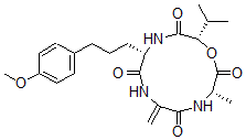 CAS#: 53193-10-5， Cyclo(2,3-didehydroalanyl-L-alanyl-(2S)-2-hydroxy-3-methylbutanoyl-5-(4-methoxyphenyl)-L-norvalyl)