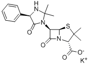 CAS#: 5321-32-4， 6-[(4R)-2,2-Dimethyl-5-Oxo-4-Phenyl-1-Imidazolidinyl]-3,3-Dimethyl-7-Oxo-(2S,5R,6R)-4-Thia-1-Azabicyclo[3.2.0]Heptane-2-Carboxylicacid Potassium Salt
