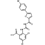 CAS#: 535940-86-4， 2-({[5-(4-Bromophenyl)-2-Furoyl]Carbamothioyl}Amino)-3,5-Dichlorobenzoic Acid