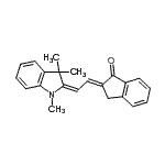 结构式 CAS# 53704-23-7, (2E)-2-[(2E)-2-(1,3,3-三甲基-1,3-二氢-2H-吲哚-2-亚基)亚乙基]-1-茚满酮