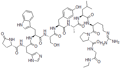 CAS#: 54797-49-8， 6-D-Alanine-10-(N-ethylglycinamide)-Luteinizinghormone-releasing factor (swine)