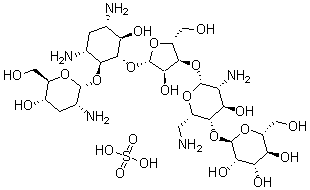 CAS#: 54911-32-9， O-2-Amino-2,3-Dideoxy-alpha-D-Ribo-Hexopyranosyl-(1->4)-O-[O-alpha-D-Mannopyranosyl-(1->4)-O-2,6-Diamino-2,6-Dideoxy-beta-L-Idopyranosyl-(1->3)-beta-D-Ribofuranosyl-(1->5)]-2-Deoxy-D-Streptamine Sulfate (Salt)