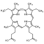 CAS 登录号：551-33-7， 3-[(2Z)-2-[[3-(2-羧基乙基)-5-[(Z)-(3-乙基-4-甲基-5-氧代-吡咯-2-亚基)甲基]-4-甲基-1H-吡咯-2-基]亚甲基]-5-[(Z)-(3-乙基-4-甲基-5-氧代-吡咯-2-亚基)甲基]-4-甲基-吡咯-3-基]丙酸