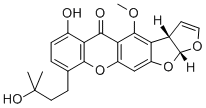 CAS#: 55256-55-8， (3aS-cis)-3a,12a-Dihydro-6-hydroxy-9-(3-hydroxy-3-methylbutyl)-4-methoxy-5H-Furo(3',2':4,5)furo(3,2-b)xanthen-5-one