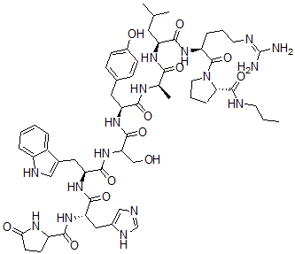 CAS#: 55533-06-7， Ala(6)-Des-Gly(10)-Lhrh Propylamide