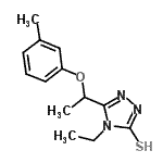 结构式 CAS# 588673-95-4, 4-乙基-5-[1-(3-甲基苯氧基)乙基]-4H-1,2,4-三唑-3-硫醇