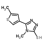 结构式 CAS# 588685-90-9, 4-甲基-5-(5-甲基-3-噻吩基)-4H-1,2,4-三唑-3-硫醇
