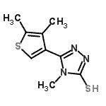结构式 CAS# 588685-93-2, 5-(4,5-二甲基-3-噻吩基)-4-甲基-4H-1,2,4-三唑-3-硫醇