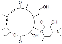 CAS#: 58947-83-4， (4R,5S,6S,7R,9R,11E,15S,16R)-7-(2-Hydroxyethyl)-5,9,13,15-Tetramethyl-16-Ethyl-4-Hydroxy-6-[3-(Dimethylamino)-3,4,6-Trideoxy-beta-D-Xylo-Hexopyranosyloxy]-1-Oxacyclohexadeca-11,13-Diene-2,10-Dione