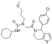 CAS#: 5957-66-4， 1-[2-[4-(4-Chlorophenyl)-6,7-dihydro-4H-thieno[3,2-c]pyridin-5-yl]-2-oxoethyl]-3-cyclohexyl-1-(3-methoxypropyl)urea