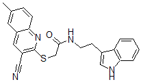 CAS#: 602294-12-2， 2-[(3-Cyano-6-Methyl-2-Quinolinyl)Thio]-N-[2-(1H-Indol-3-Yl)Ethyl]-Acetamide
