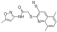 CAS#: 602324-32-3， 2-[(3-Cyano-5,8-Dimethyl-2-Quinolinyl)Thio]-N-(5-Methyl-3-Isoxazolyl)-Acetamide