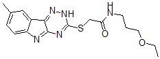 CAS 登录号：603946-31-2， N-(3-乙氧基丙基)-2-[(8-甲基-2H-1,2,4-三嗪并[5,6-b]吲哚-3-基)硫代]-乙酰胺
