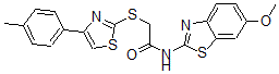 CAS 登录号：606089-12-7， N-(6-甲氧基-2-苯并噻唑基)-2-[[4-(4-甲基苯基)-噻唑-2-基]硫代]-乙酰胺