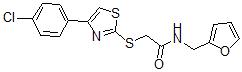 CAS 登录号：606089-13-8， 2-[[4-(4-氯苯基)-噻唑-2-基]硫代]-N-(呋喃-2-基甲基)-乙酰胺