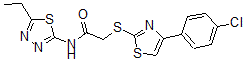 CAS#: 606089-16-1， 2-[[4-(4-Chlorophenyl)-Thiazol-2-Yl]Thio]-N-(5-Ethyl-1,3,4-Thiadiazol-2-Yl)-Acetamide