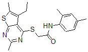 CAS 登录号：606113-50-2， N-(2,4-二甲基苯基)-2-[(5-乙基-2,6-二甲基噻吩并[2,3-d]嘧啶-4-基)硫代]-乙酰胺