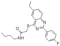 CAS#: 606132-97-2， N-Butyl-2-[[6-Ethyl-2-(4-Fluorophenyl)-4-Quinazolinyl]Thio]-Acetamide